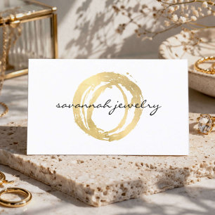 Jewelry Designer Logo Business Card Gold Circle
