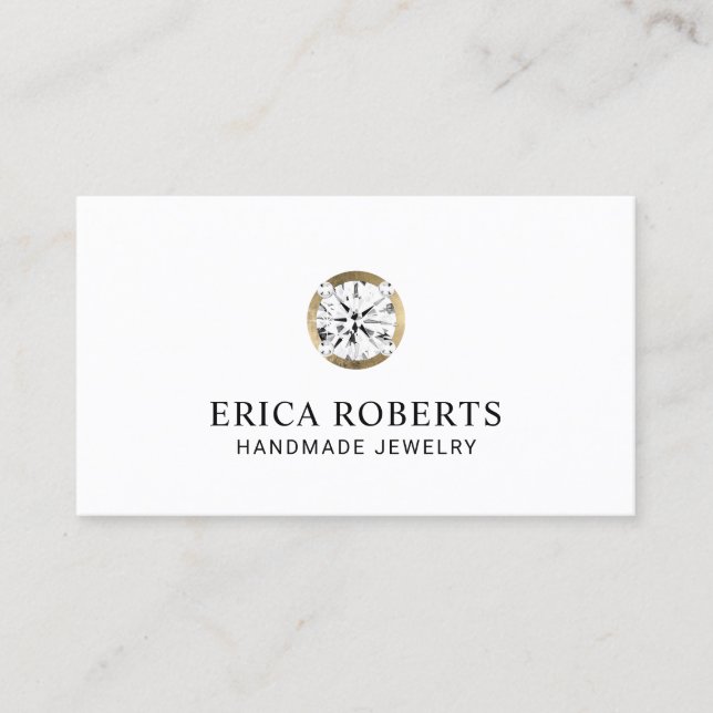 Jewelry Designer Modern Gold Diamond Jewellery Business Card (Front)