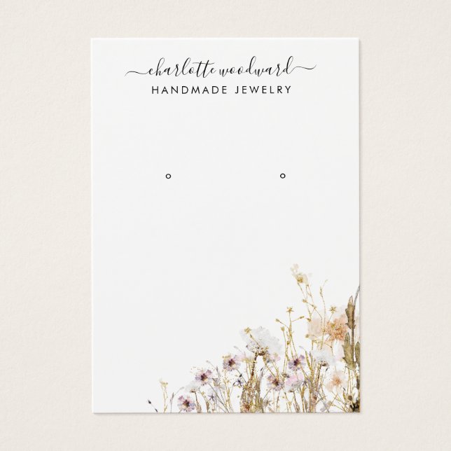 Jewelry Designer Pink Gold Glitter Wildflowers (Front)