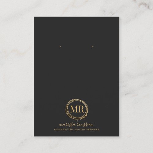 Jewelry Designer Script Name Gold Black Display Business Card