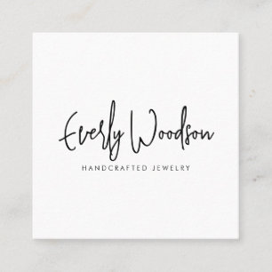 Jewelry Designer Script Signature Square Business Card
