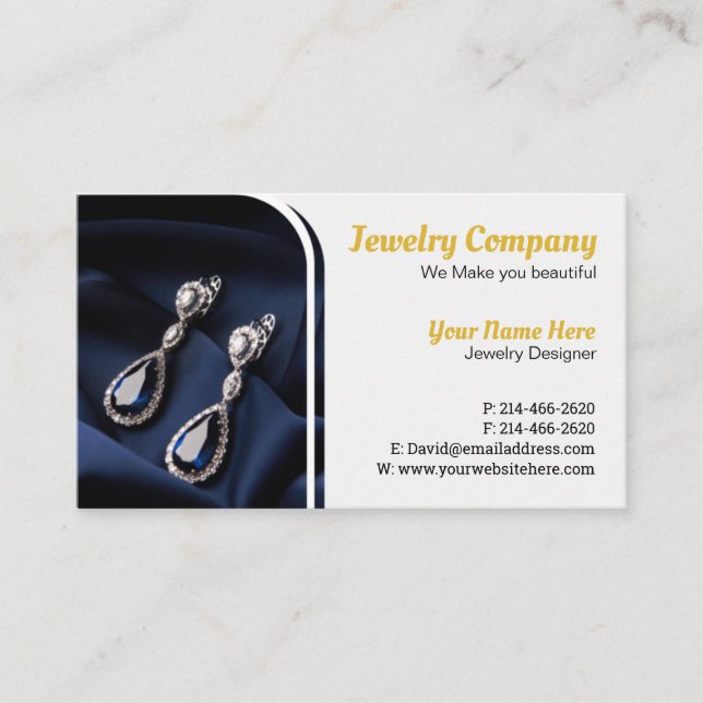 Jewelry Designer /Seller Business Card (Front)