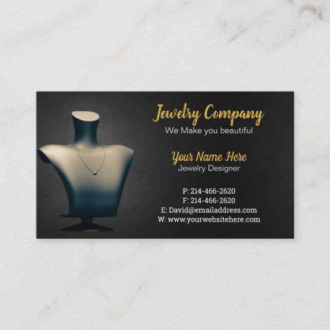 Jewelry Designer /Seller Business Card (Front)