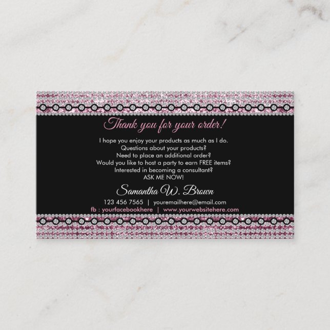 Jewelry Diamond Thank You Business Card (Front)