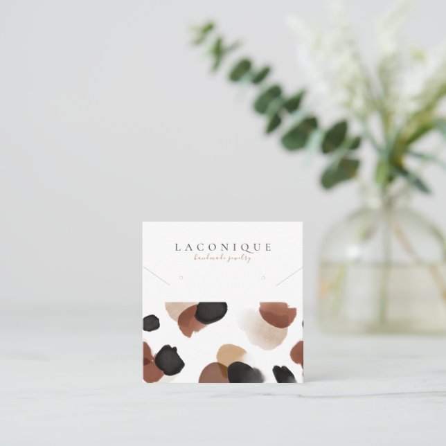 Jewelry Display | Abstract | Leopard  Square Business Card (Standing Front)