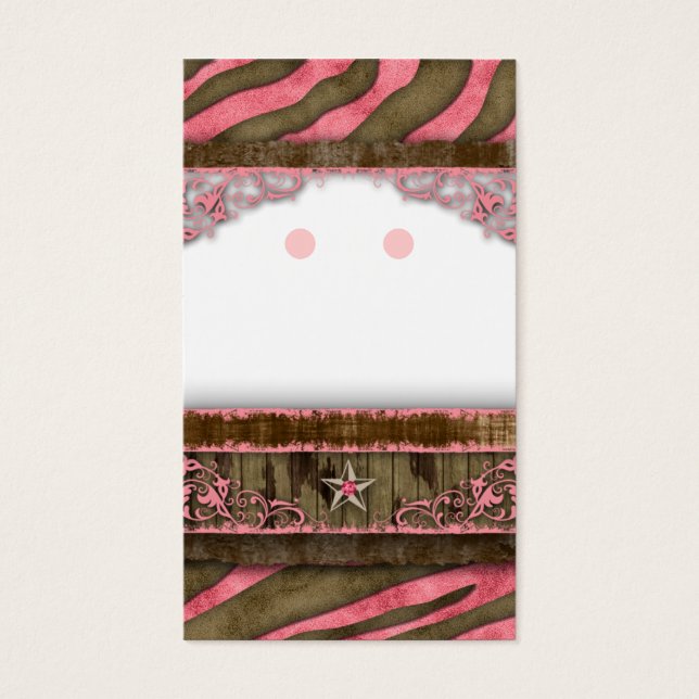 Jewelry Display Cards Cute Zebra Star (Front)