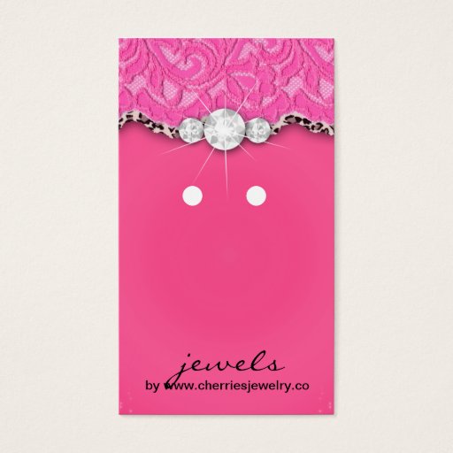 Customizable Earring Display Cards Cute Leopard Lace Jewelry Business Cards
