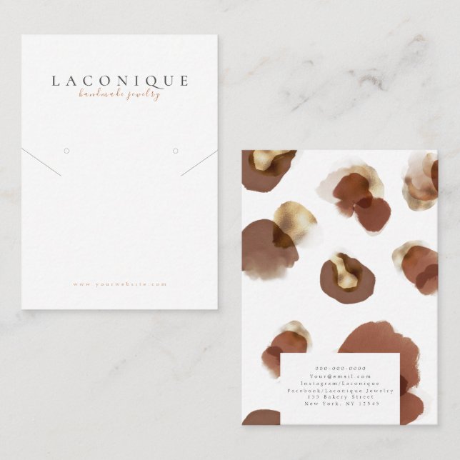 Jewelry Display | Leopard print | Watercolor Business Card (Front/Back)