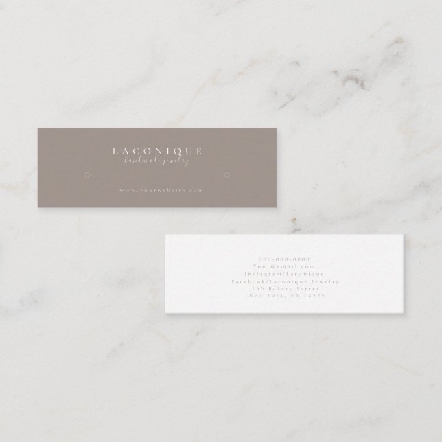 Jewelry Display | Neutral | Minimalistic Mini Business Card (Front/Back)