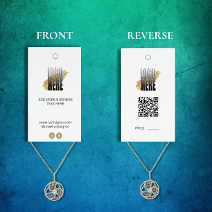 Jewelry Display Price Tag with QR Code and Logo