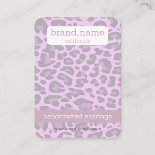 Jewelry Display Purple Leopard Print Handmade Business Card
