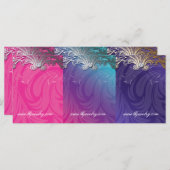 Jewelry Earring Cards Elegant Scroll Pink Purple (Front/Back)