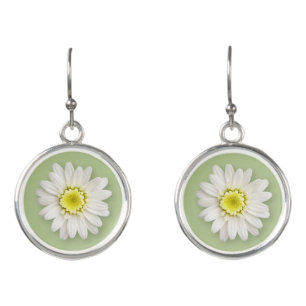 Jewelry - Earrings - Drop - Daisy on Sage