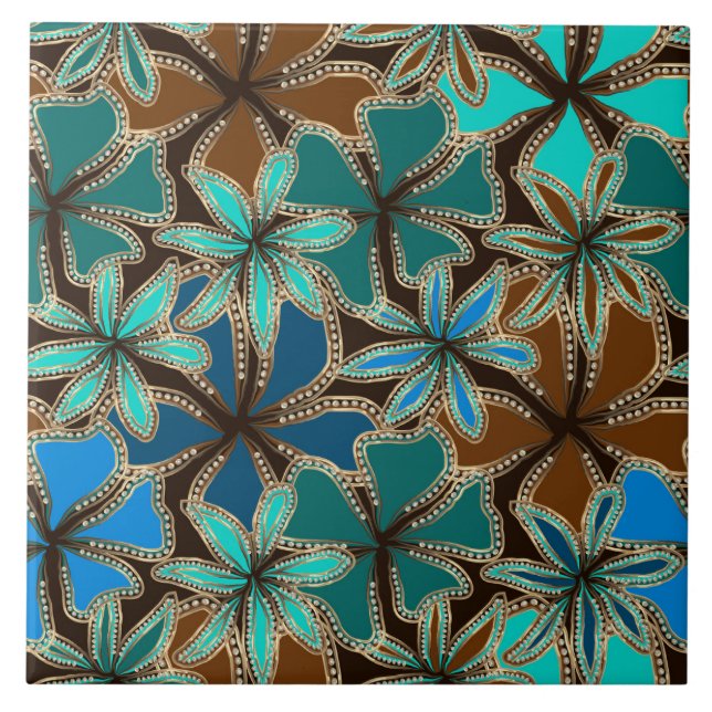 Jewelry Flowers Ceramic Tile (Front)