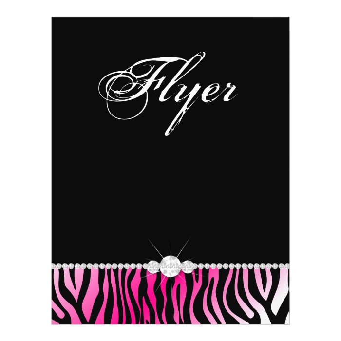 Jewelry Flyer Hair Salon Zebra Hot Pink
