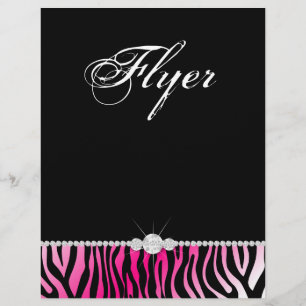 Jewelry Flyer Hair Salon Zebra Hot Pink