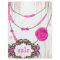Jewelry Flyer Rose Necklace Brown Pink