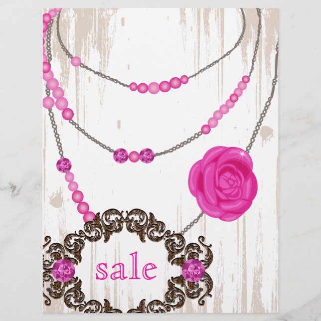 Jewelry Flyer Rose Necklace Brown Pink (Front)