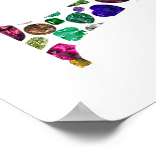 Jewelry Gemstones Monogram Letter V Poster