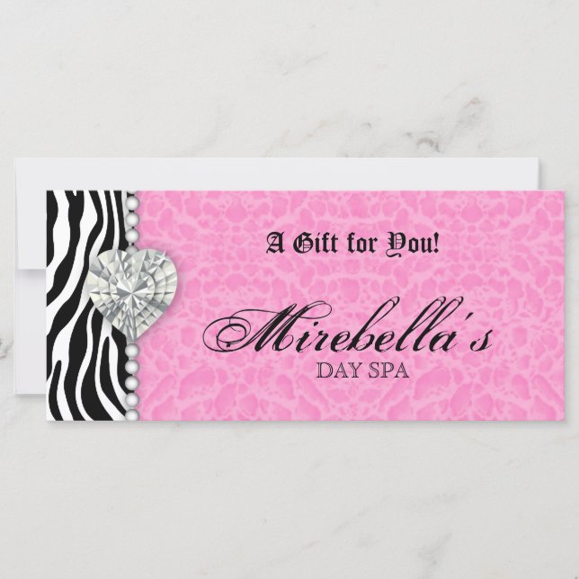 Jewelry Gift Certificate Zebra Pink Leopard (Front)