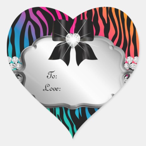 Jewelry Gift Tag Zebra Rainbow Salon