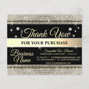 Jewelry Glitter Gold Diamond Thank You For Order