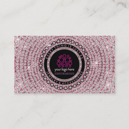 Jewelry Glitter Pink Diamonds Business Card