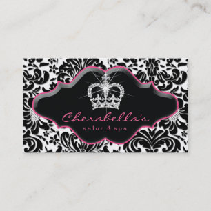 Jewelry Hair Stylist Crown Floral Damask Business Card