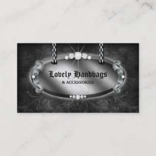Jewelry Handbag Purse Leather Silver Gray Business Card