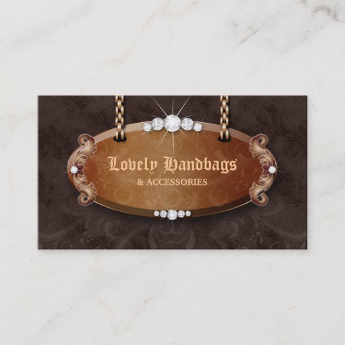 Jewelry Handbag Purse Leather Snakeskin Chocolate Business Card Template