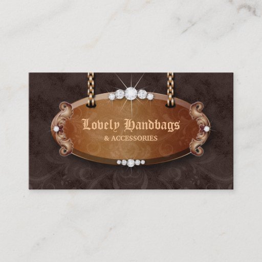 Customizable Jewelry Handbag Purse Leather Snakeskin Chocolate Business Card Template