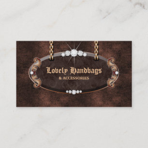 Jewelry Handbag Purse Leather Suede Chocolate Business Card