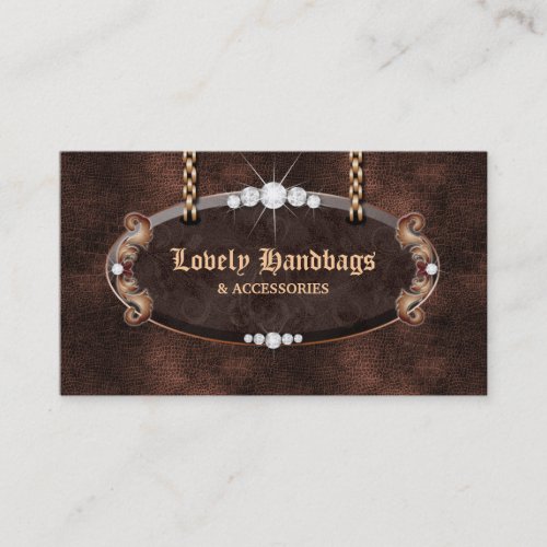Jewelry Handbag Purse Leather Suede Chocolate Business Card Templates