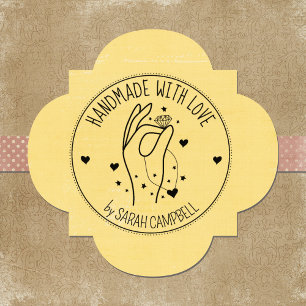 Jewelry Handmade with love, Custom Rubber Stamp