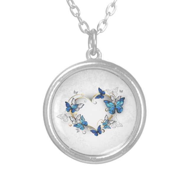 Jewelry Heart with Butterflies Morpho (Front)