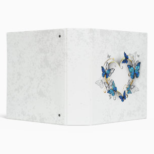 Jewelry Heart with Butterflies Morpho 3 Ring Binder