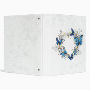 Jewelry Heart with Butterflies Morpho 3 Ring Binder