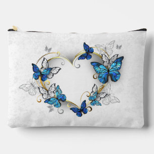 Jewelry Heart with Butterflies Morpho Accessory Pouch