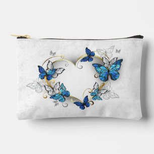 Jewelry Heart with Butterflies Morpho Accessory Pouch