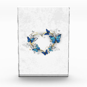 Jewelry Heart with Butterflies Morpho Acrylic Award