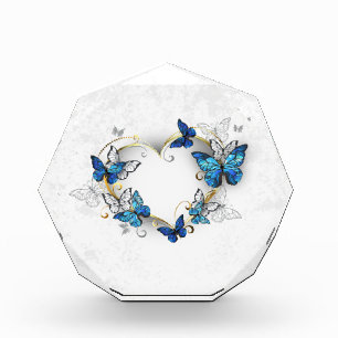 Jewelry Heart with Butterflies Morpho Acrylic Award