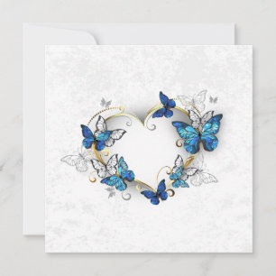 Jewelry Heart with Butterflies Morpho Advice Card