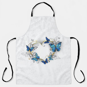 Jewelry Heart with Butterflies Morpho Apron