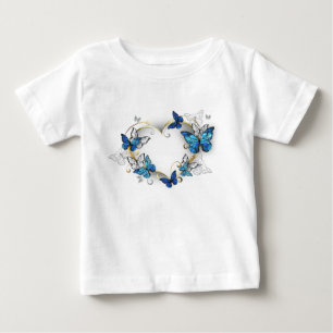 Jewelry Heart with Butterflies Morpho Baby T-Shirt