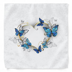 Jewelry Heart with Butterflies Morpho Bandana