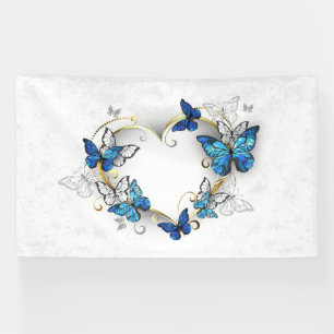 Jewelry Heart with Butterflies Morpho Banner
