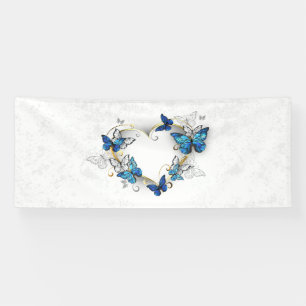 Jewelry Heart with Butterflies Morpho Banner