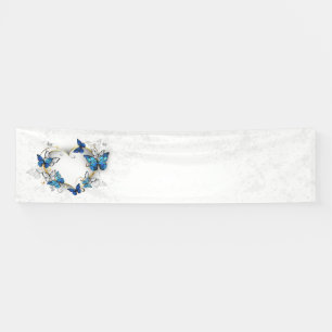 Jewelry Heart with Butterflies Morpho Banner