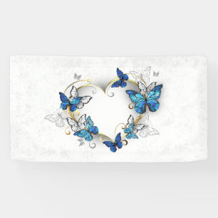 Jewelry Heart with Butterflies Morpho Banner