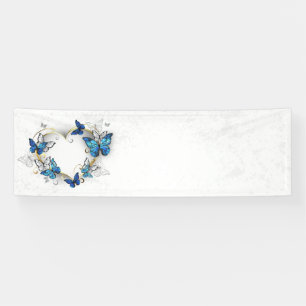 Jewelry Heart with Butterflies Morpho Banner
